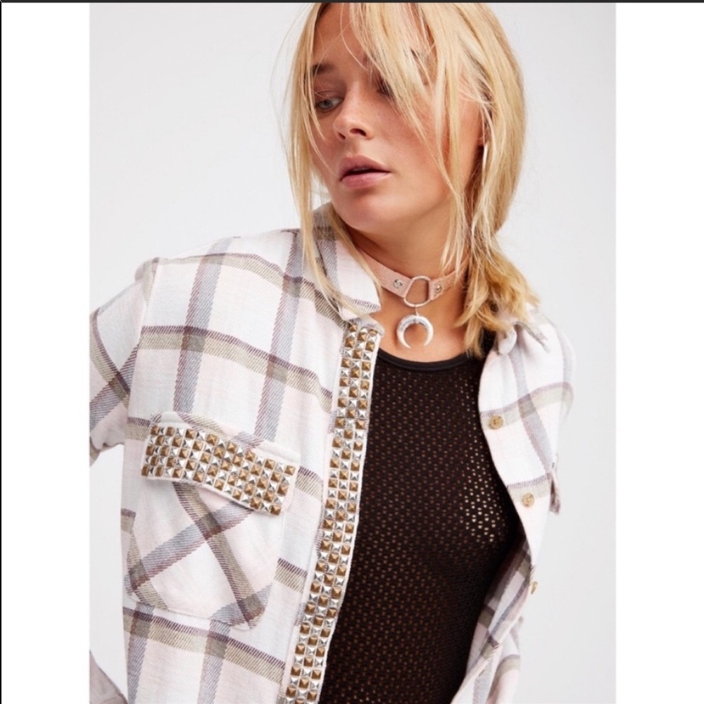Free people Erin studded flannel shirt jacket - Picture 10 of 11